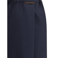 Marni Blue Fleece Wool Casual Pants