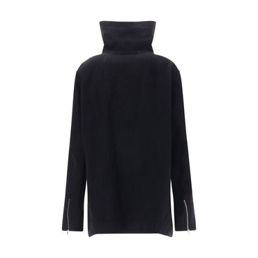 Rick Owens Black Fleece Wool Biker Jacket