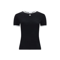 Courrèges Black Cotton T-Shirt