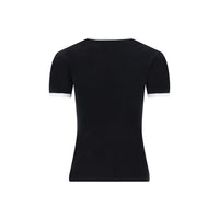 Courrèges Black Cotton T-Shirt