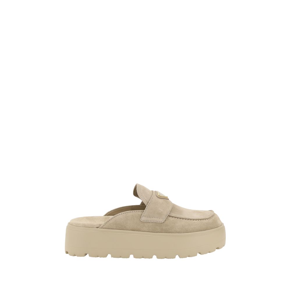 Prada Beige Rubber Platform Loafers