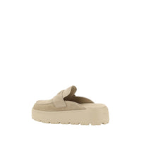 Prada Beige Rubber Platform Loafers