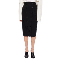 Alaïa Black Elastane Midi Skirt