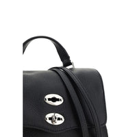 Zanellato Black Calf Leather Bos Taurus Shoulder Bag