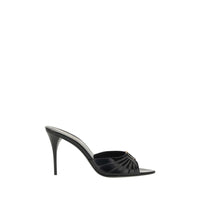Saint Laurent Black Lamb Ovis Aries Aries Stiletto Heel Sandals
