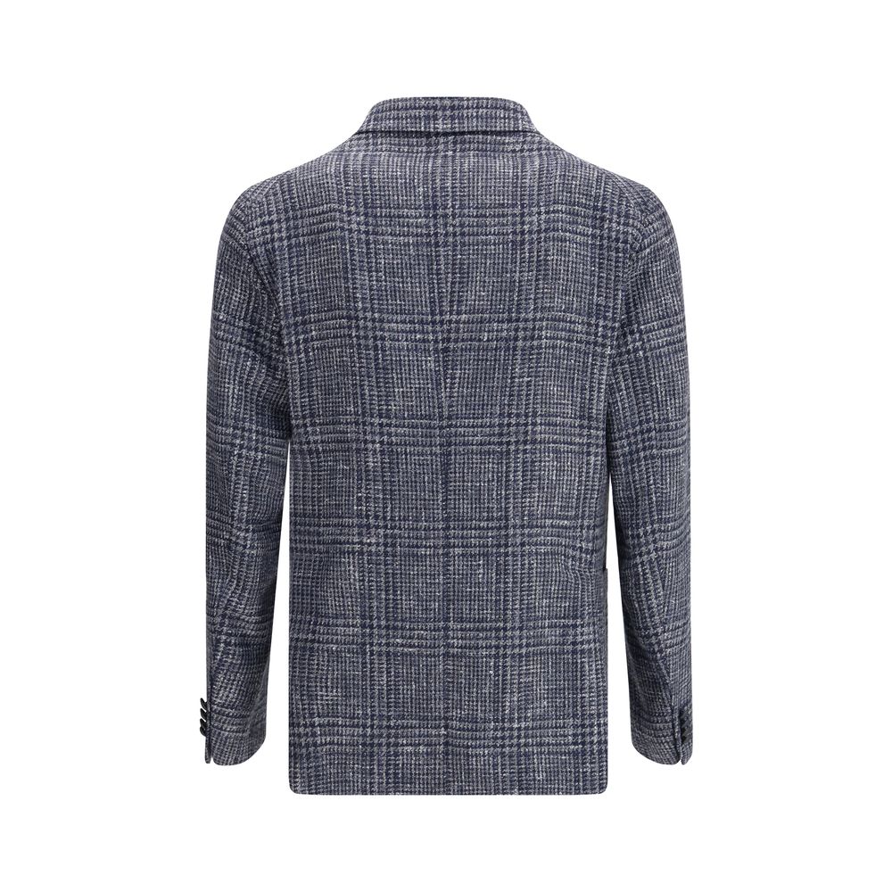 Tagliatore Blue Wool Coat