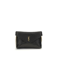 Saint Laurent Black Lamb Leather Clutch Bag