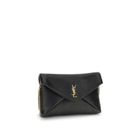Saint Laurent Black Lamb Leather Clutch Bag