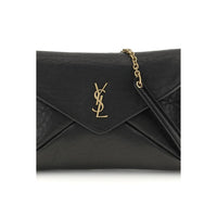 Saint Laurent Black Lamb Leather Clutch Bag