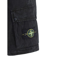 Stone Island Black Cotton Bermuda Shorts