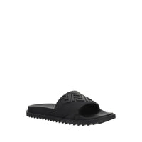 Fendi Black Rubber Flat Sandals