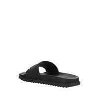 Fendi Black Rubber Flat Sandals