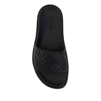 Fendi Black Rubber Flat Sandals