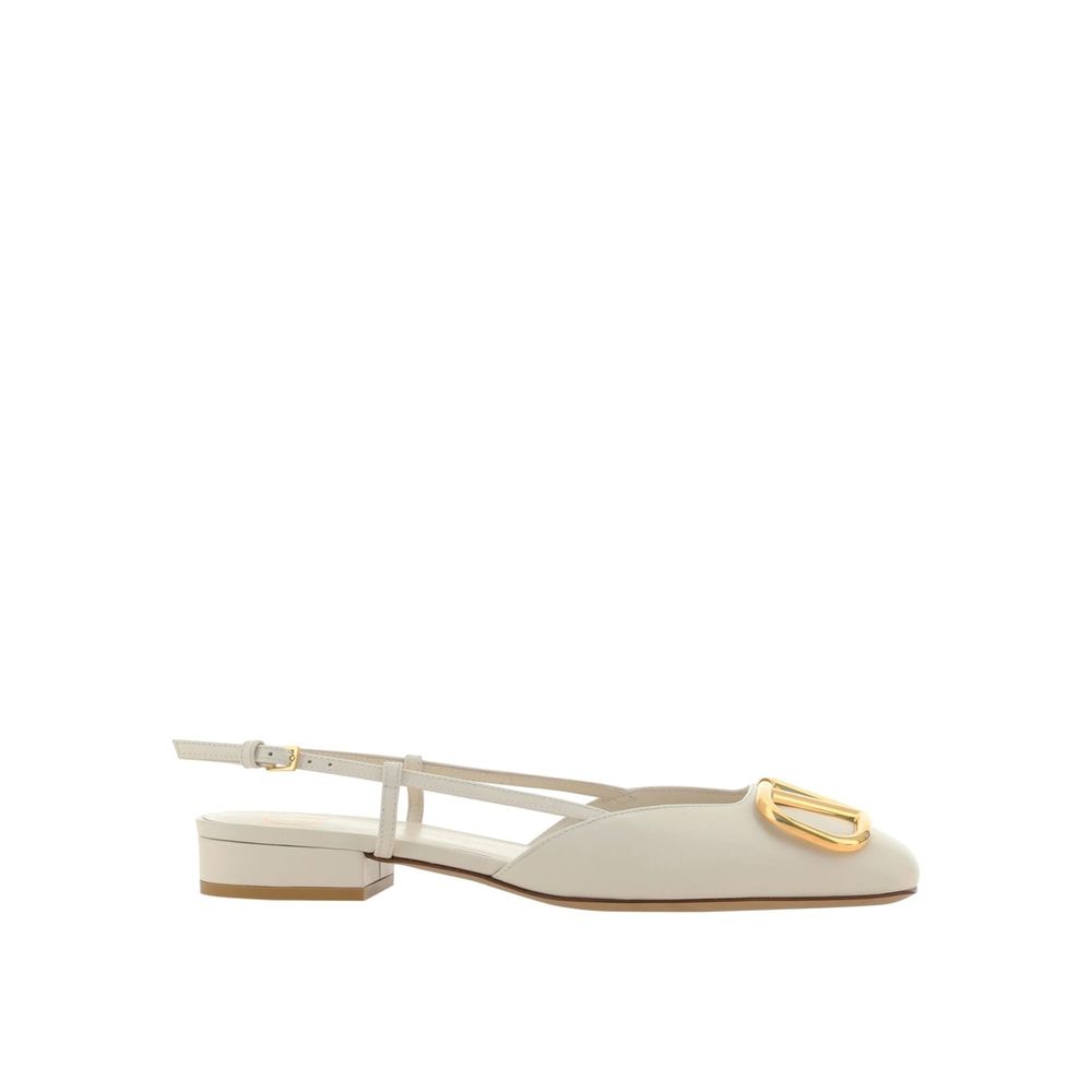 Valentino Garavani White Calfskin Ballet Flats