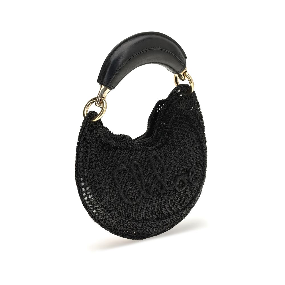 Chloé Black Raffia Shoulder Bag