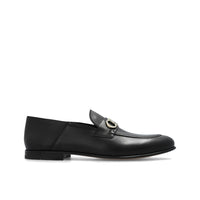 Salvatore Ferragamo Black Calfskin Slip-On Loafers