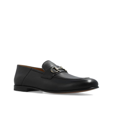 Salvatore Ferragamo Black Calfskin Slip-On Loafers