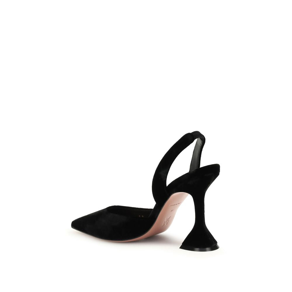 Amina Muaddi Black Rubber Platform Pumps