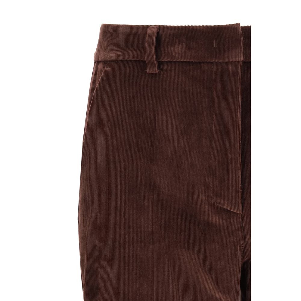 Max Mara Bordeaux Cotton Cropped Pants