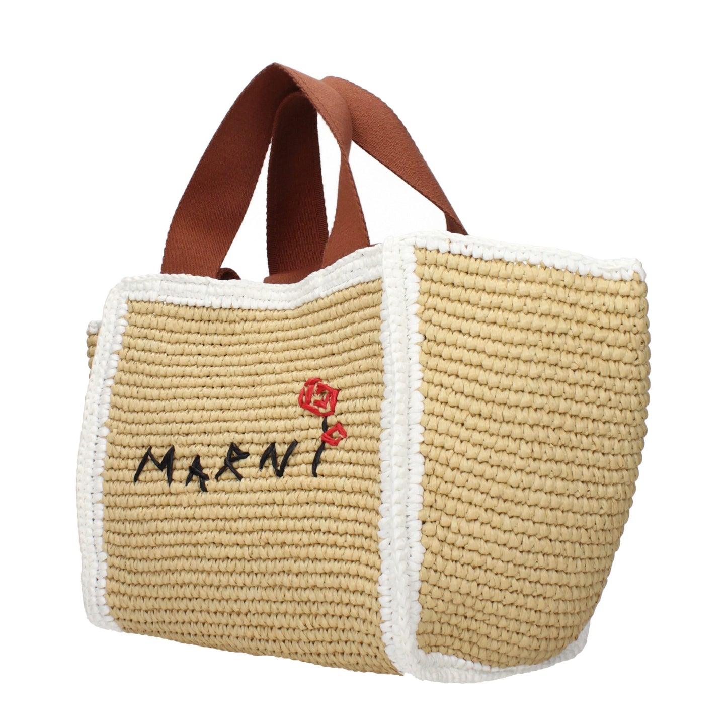 Marni Beige Raffia Handbag