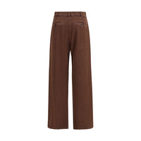 Max Mara Brown Cotton Casual Pants