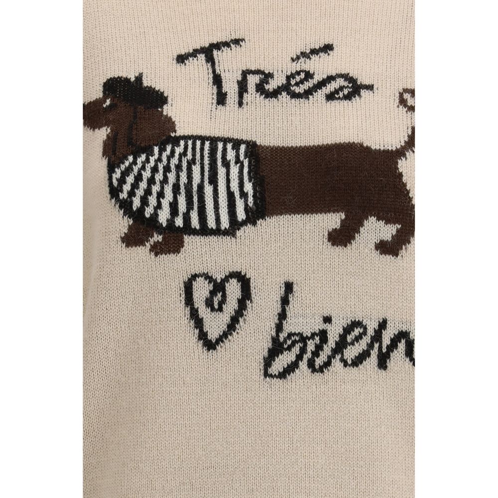 Max Mara Beige Marabou Top