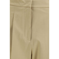 Max Mara Beige Cotton Cropped Pants