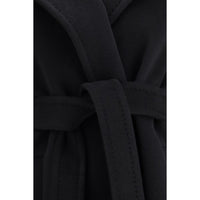 Max Mara Black Fleece Wool Coat