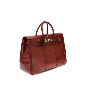 Brunello Cucinelli Bordeaux Calf Leather Bos Taurus Shoulder Bag