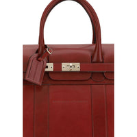 Brunello Cucinelli Bordeaux Calf Leather Bos Taurus Shoulder Bag