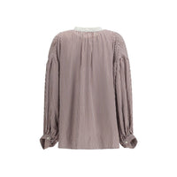 Kristina Ti Bordeaux Viscose Pattern Shirt