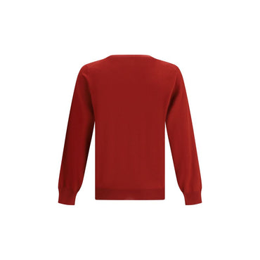 Brunello Cucinelli Red Fleece Wool Sweatshirt