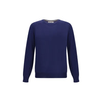 Brunello Cucinelli Blue Fleece Wool Sweatshirt
