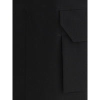 Rick Owens Black Fleece Wool Midi Skirt