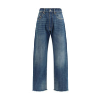 Margiela Blue Cotton Straight-Leg Jeans