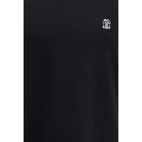 Brunello Cucinelli Black Cotton T-Shirt