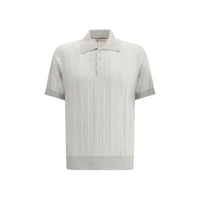Brunello Cucinelli Gray Cotton Polo Shirt
