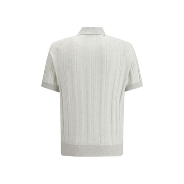 Brunello Cucinelli Gray Cotton Polo Shirt