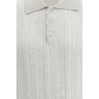 Brunello Cucinelli Gray Cotton Polo Shirt
