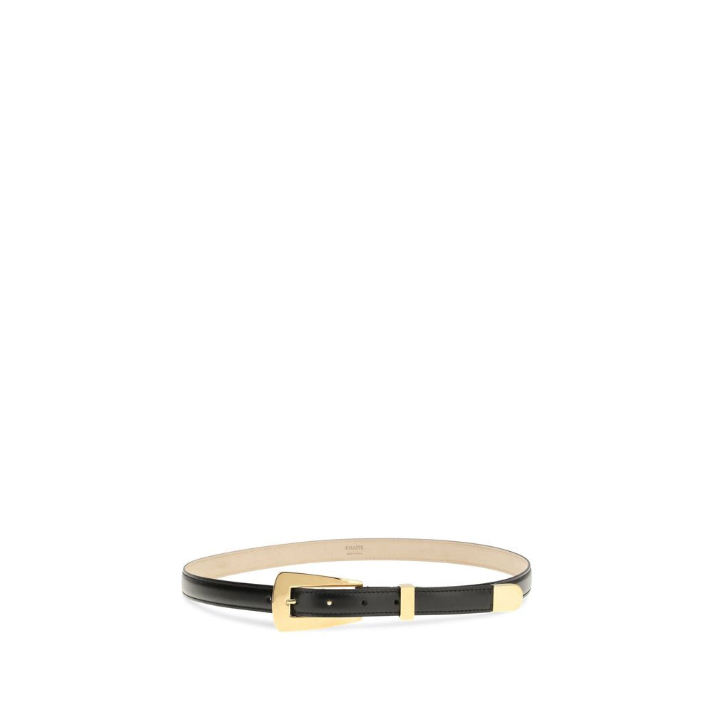 Khaite Black Calf Leather Bos Taurus Regular Belt