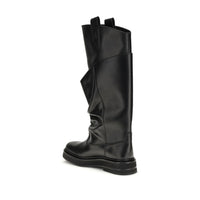 The Attico Black Calf Leather Bos Taurus Boots
