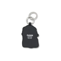 Ganni White Recycled Leather Keychain