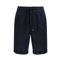 Brunello Cucinelli Blue Linen Bermuda Shorts