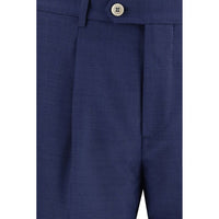 Brunello Cucinelli Blue Fleece Wool Two-Piece Suit
