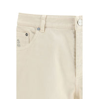 Brunello Cucinelli White Cotton Straight-Leg Jeans