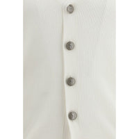 Brunello Cucinelli White Cotton Cardigan