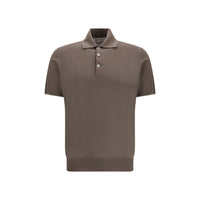 Brunello Cucinelli Brown Cotton Polo Shirt