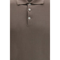 Brunello Cucinelli Brown Cotton Polo Shirt