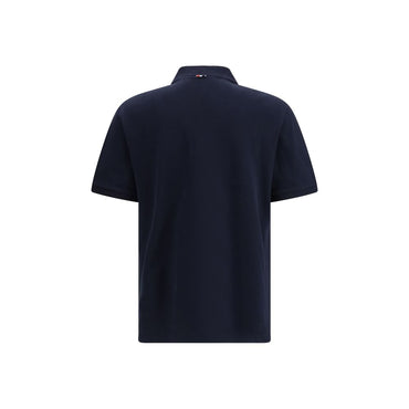 Thom Browne Blue Cotton Polo Shirt