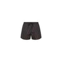 Fendi Gray Polyester Swim Shorts